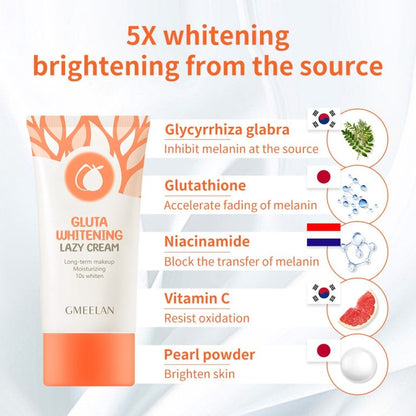 GMEELAN Gluta Whitening Lazy Cream Long Make Up Bright Skin Moisturizing 30G