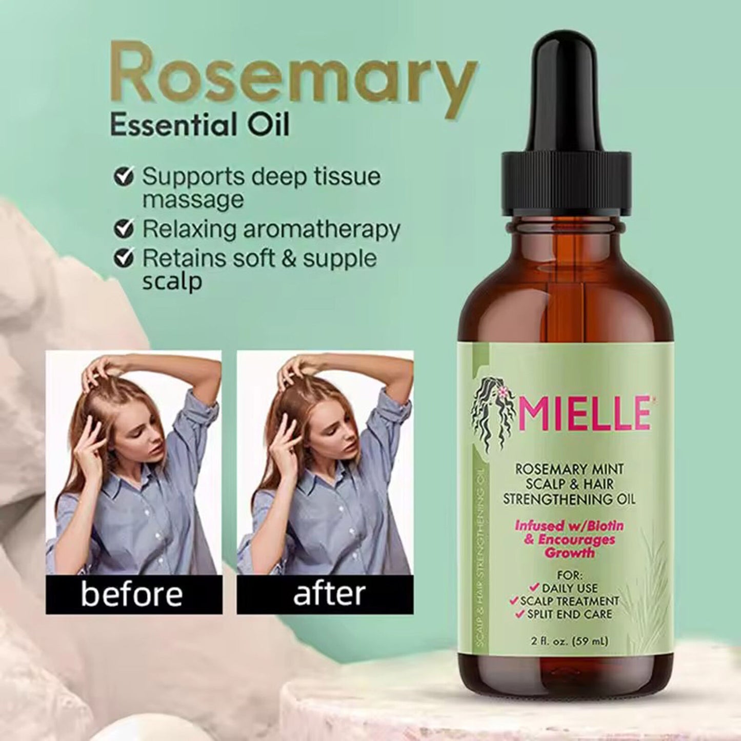 Mielle Organics Rosemary Mint Strengthening 4 in 1 Bundle set