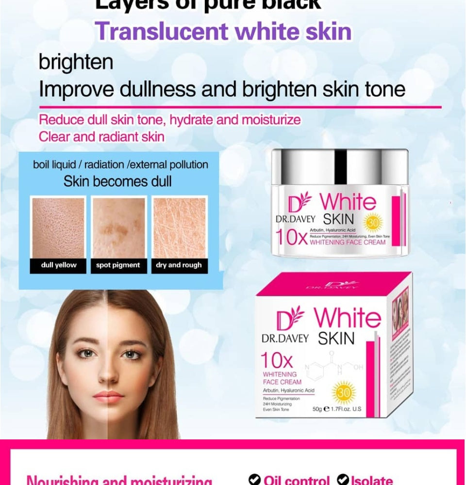 Dr.Davey White Skin 10x Whitening Face Cream - 50g