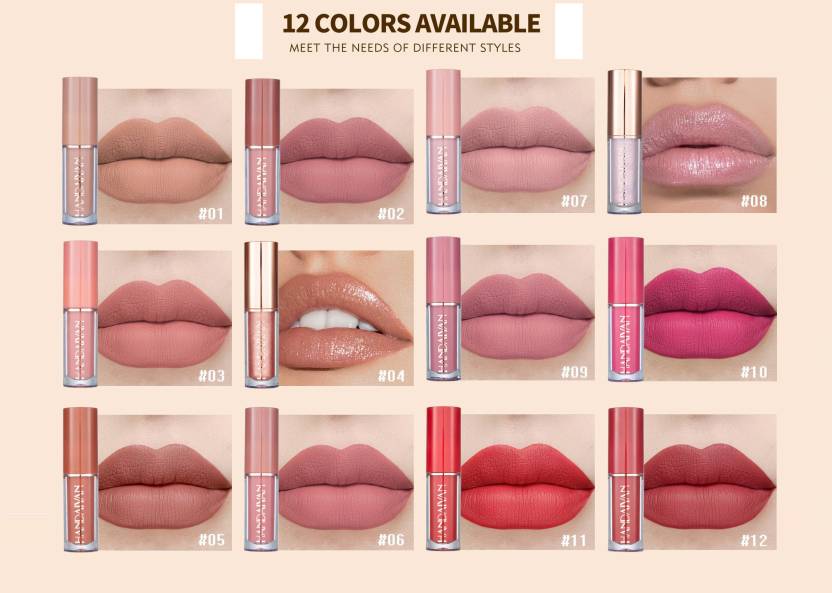 12pcs Handaiyan Matte Liquid Lipstick Set - 12Pcs x 2.5ml