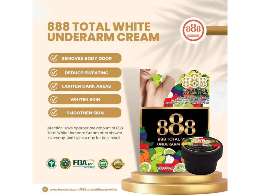 888 Total White Underarm Cream - 35g