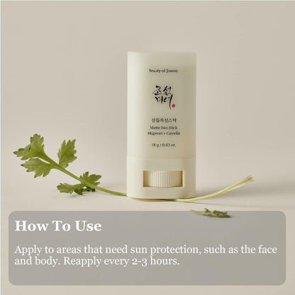 Beauty Of Joseon Matte Sun Stick Mugwort + Camelia - 18g