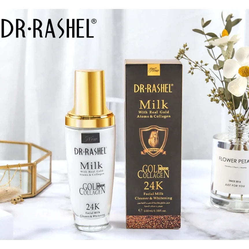 Dr.Rashel Milk With Real Gold Atoms & Collagen _ Facial Milk Cleaner & Whitening - 100ml