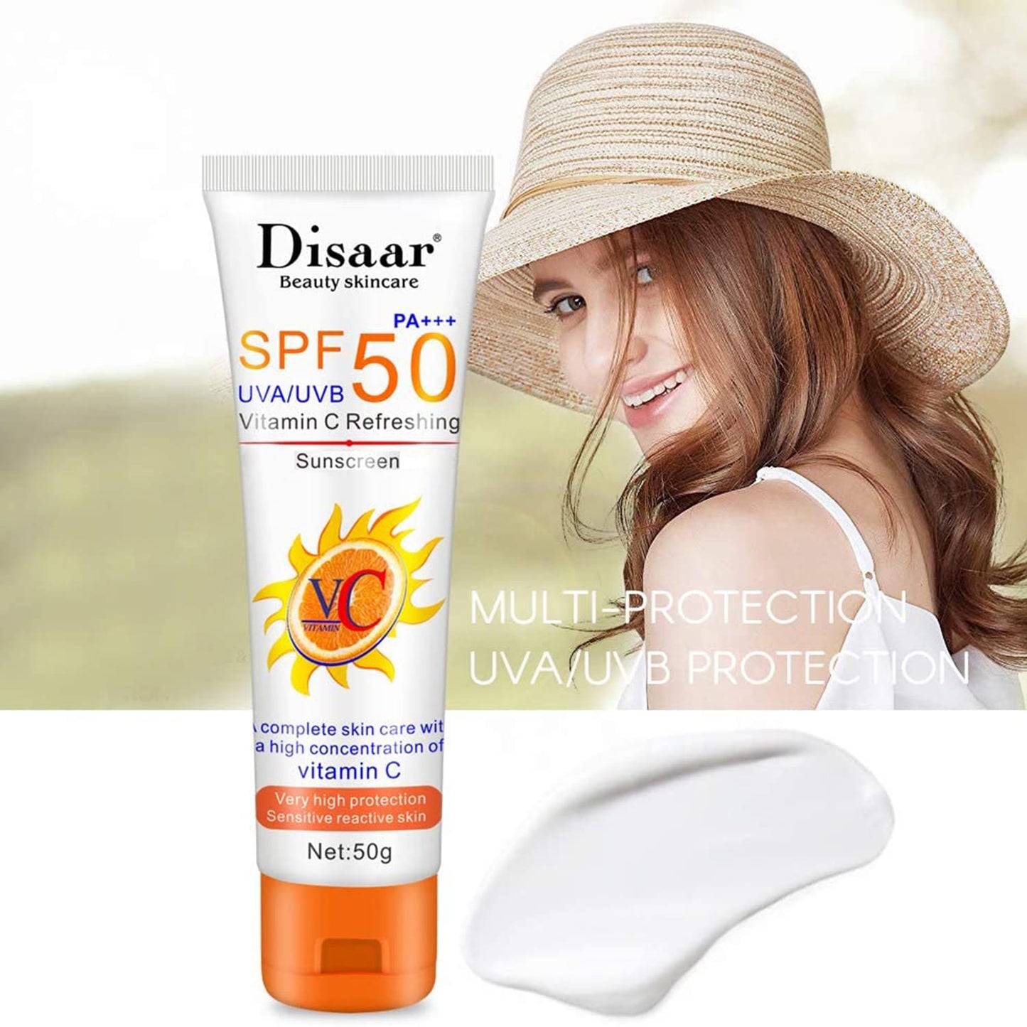 Disaar Spf50 Vitamin C Refreshing Whitening Sun Cream - 50g