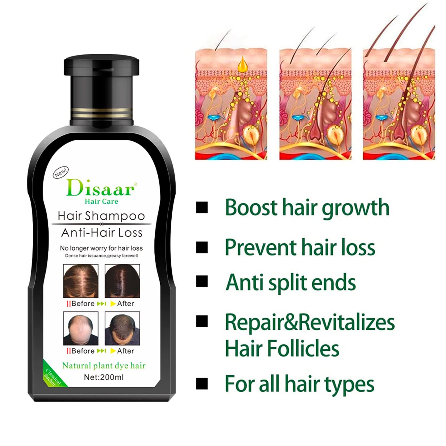 Disaar Hair Shampoo Anti-Hair Loss & Hair Growth - 200ml