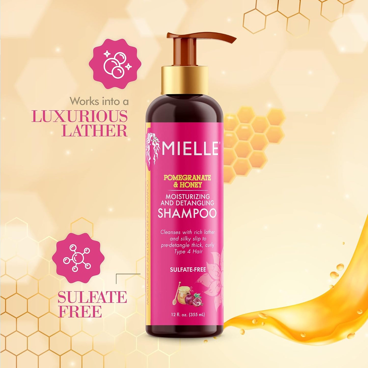 Mielle Pomegranate & Honey Moisturizing And Detangling Shampoo - 355ml