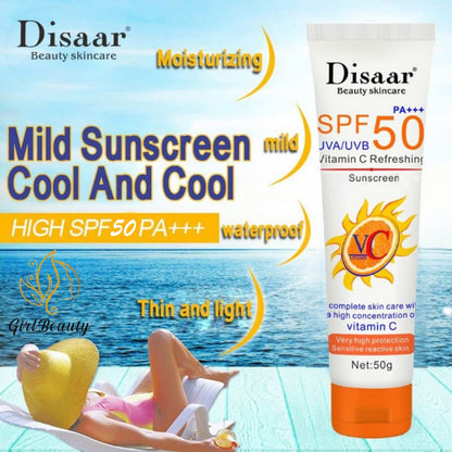 Disaar Spf50 Vitamin C Refreshing Whitening Sun Cream - 50g