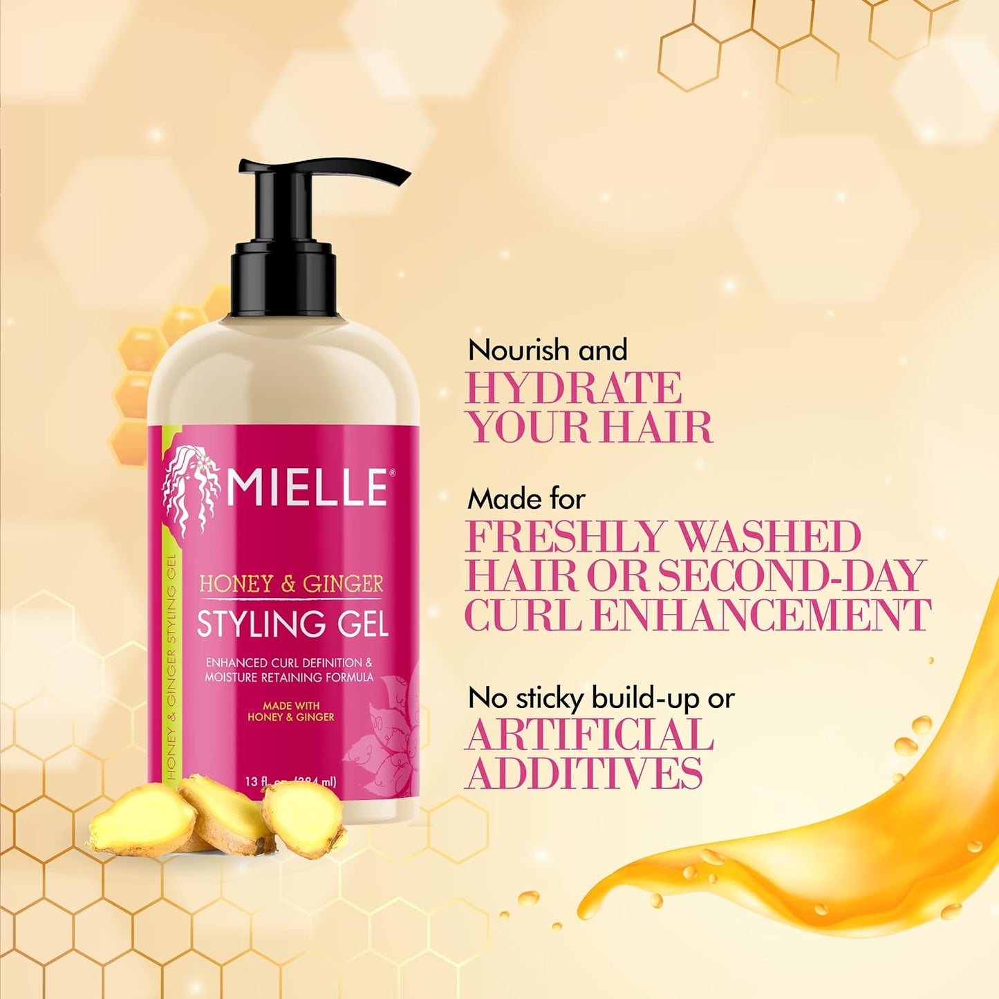 Mielle Honey & Ginger Styling Gel - 384ml