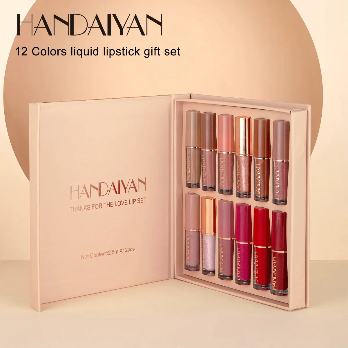 12pcs Handaiyan Matte Liquid Lipstick Set - 12Pcs x 2.5ml