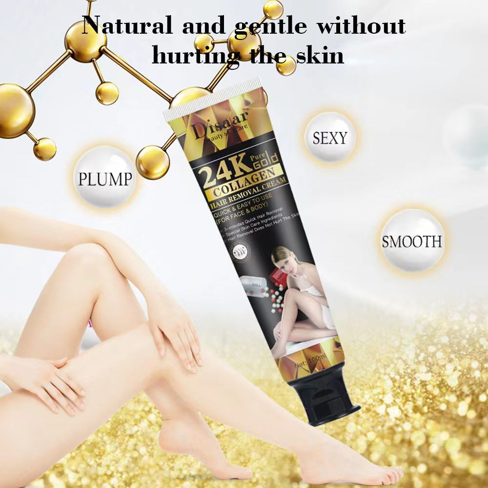 Disaar 24k Pure Gold Collegen Hair Removal Cream - 100ml