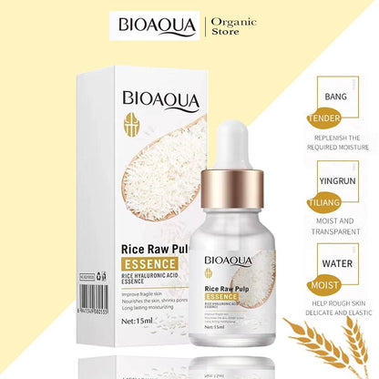 Bioaqua Rice Raw Pulp Essence (Hyaluronic Acid) - 15ml