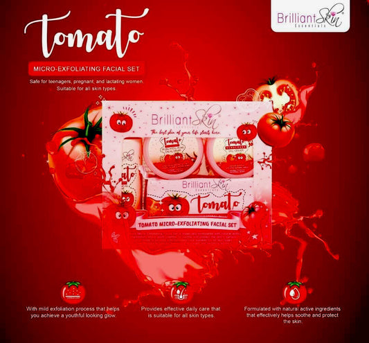 Brilliant Skin Tomato Micro Exfoliating Facial Set - 4 in 1